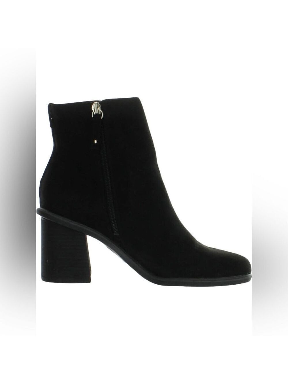 Women’s Dr. Scholl’s Ride Away Black Faux Suede Stacked Ankle Boots Size 9.5 US